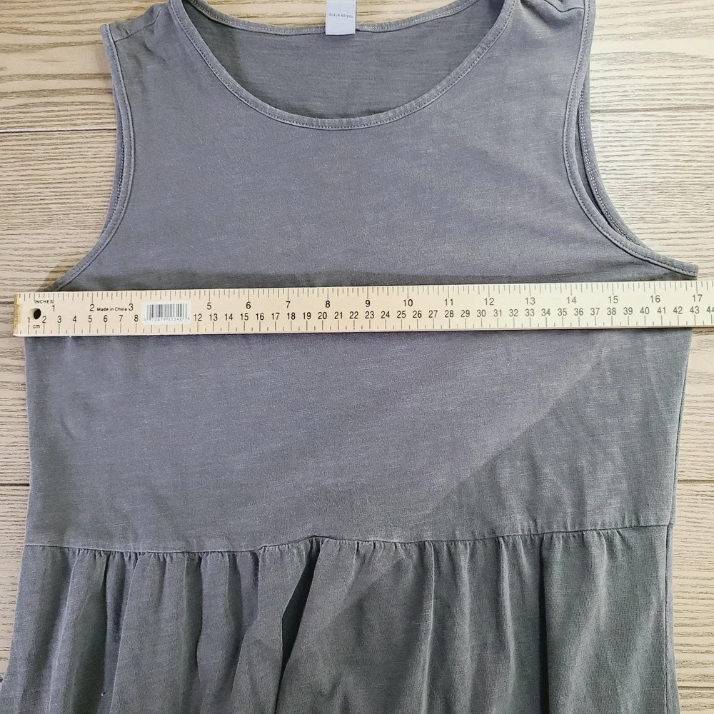 Old Navy Maxi Dress Gray Knit Tiered Sleeveless‎ Casual Stretch Flowy Small S